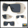 Super Loud Showy XL Oversized Thick Temple Wrap Shield Plastic Sunglasses