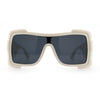 Super Loud Showy XL Oversized Thick Temple Wrap Shield Plastic Sunglasses