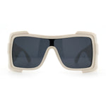 Super Loud Showy XL Oversized Thick Temple Wrap Shield Plastic Sunglasses