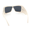 Super Loud Showy XL Oversized Thick Temple Wrap Shield Plastic Sunglasses