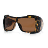 Super Loud Showy XL Oversized Thick Temple Wrap Shield Plastic Sunglasses