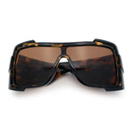 Super Loud Showy XL Oversized Thick Temple Wrap Shield Plastic Sunglasses