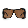 Super Loud Showy XL Oversized Thick Temple Wrap Shield Plastic Sunglasses