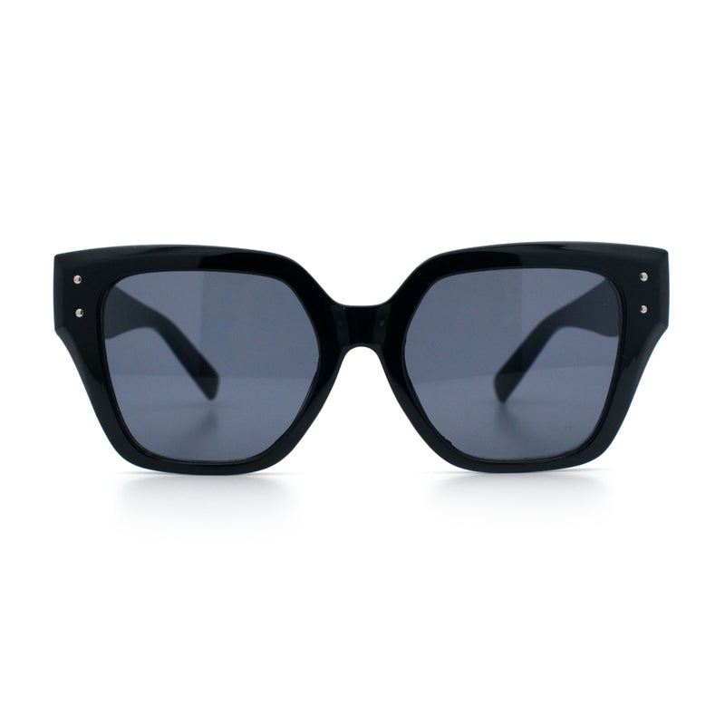 Womens Classy Thick Temple Plastic Horned Cat Eye Fashion Sunglasses