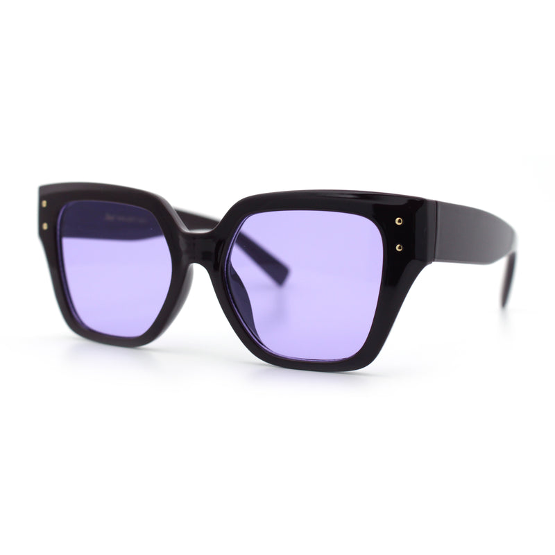 Womens Classy Thick Temple Plastic Horned Cat Eye Fashion Sunglasses