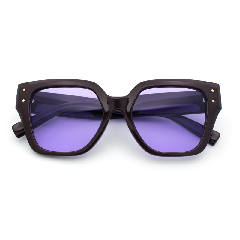 Womens Classy Thick Temple Plastic Horned Cat Eye Fashion Sunglasses