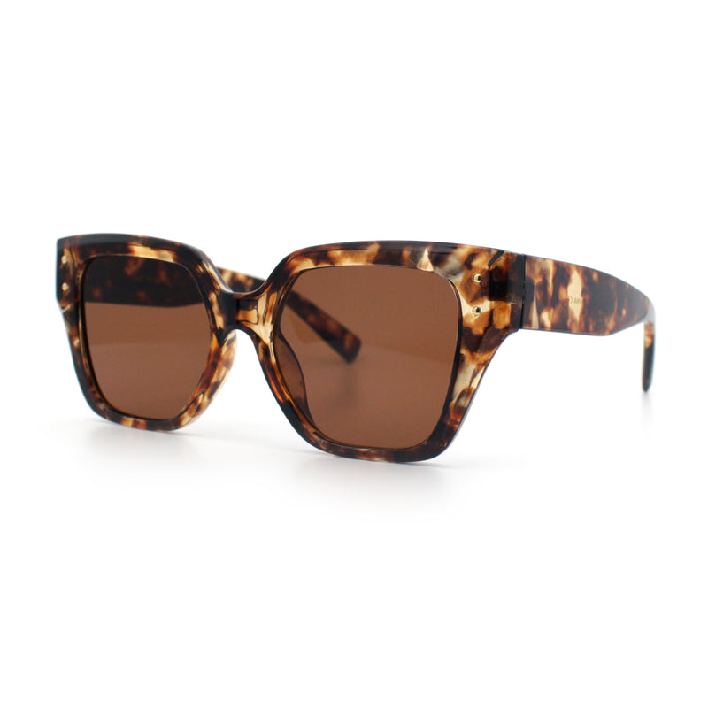Womens Classy Thick Temple Plastic Horned Cat Eye Fashion Sunglasses