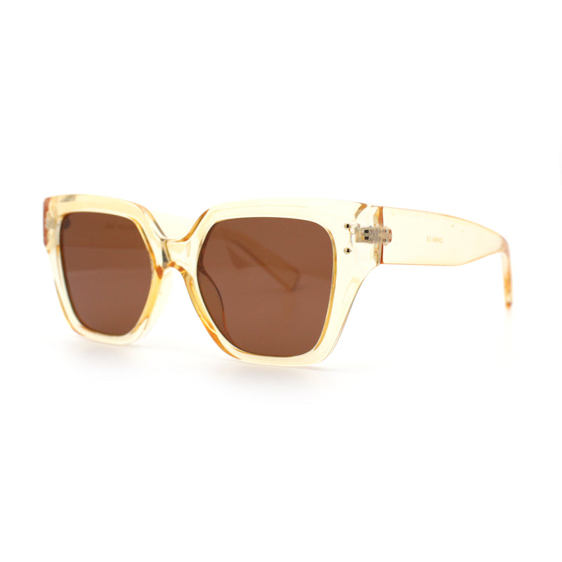 Womens Classy Thick Temple Plastic Horned Cat Eye Fashion Sunglasses