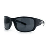 Mens Matte Classic Rectangular Wrap Around Biker Plastic Sunglasses