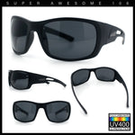 Mens Matte Classic Rectangular Wrap Around Biker Plastic Sunglasses