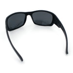Mens Matte Classic Rectangular Wrap Around Biker Plastic Sunglasses