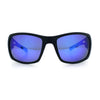 Mens Matte Classic Rectangular Wrap Around Biker Plastic Sunglasses