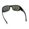 Mens Matte Classic Rectangular Wrap Around Biker Plastic Sunglasses