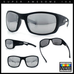 Mens Matte Classic Rectangular Wrap Around Biker Plastic Sunglasses