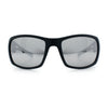 Mens Matte Classic Rectangular Wrap Around Biker Plastic Sunglasses
