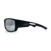 Mens Matte Classic Rectangular Wrap Around Biker Plastic Sunglasses
