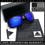 Mens Matte Classic Rectangular Wrap Around Biker Plastic Sunglasses