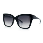 Womens Chic Thick Horn Cat Eye Elegant Thin Arm Plastic Sunglasses