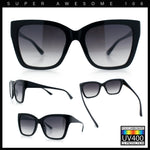 Womens Chic Thick Horn Cat Eye Elegant Thin Arm Plastic Sunglasses