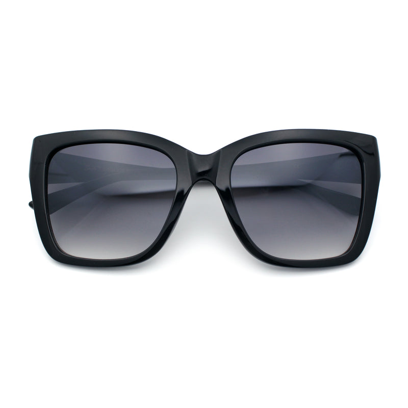 Womens Chic Thick Horn Cat Eye Elegant Thin Arm Plastic Sunglasses