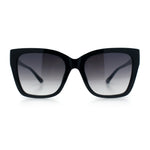 Womens Chic Thick Horn Cat Eye Elegant Thin Arm Plastic Sunglasses