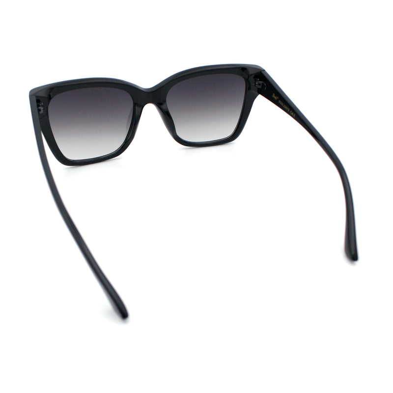 Womens Chic Thick Horn Cat Eye Elegant Thin Arm Plastic Sunglasses