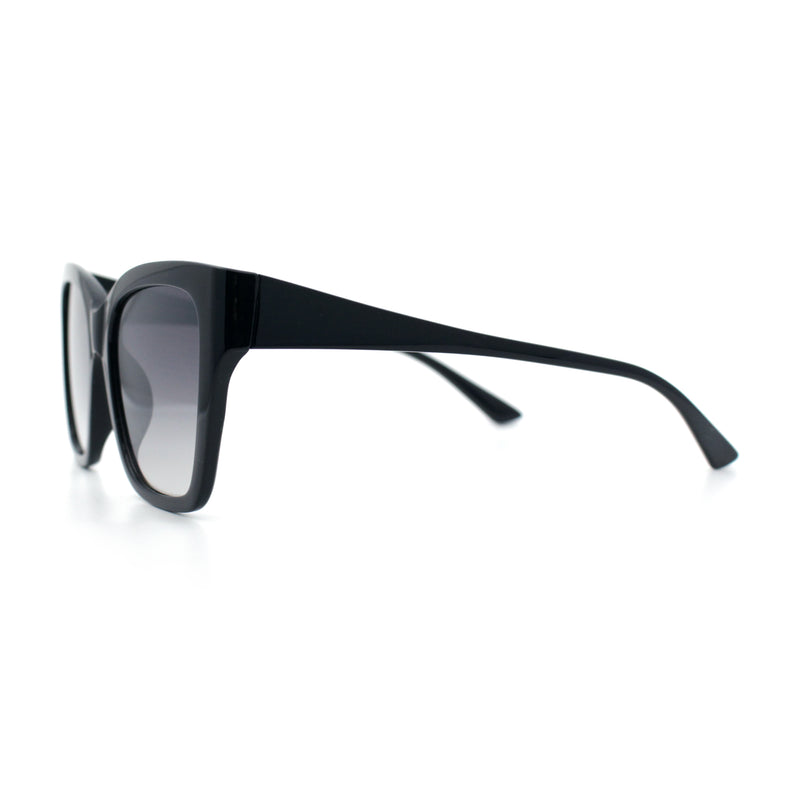 Womens Chic Thick Horn Cat Eye Elegant Thin Arm Plastic Sunglasses