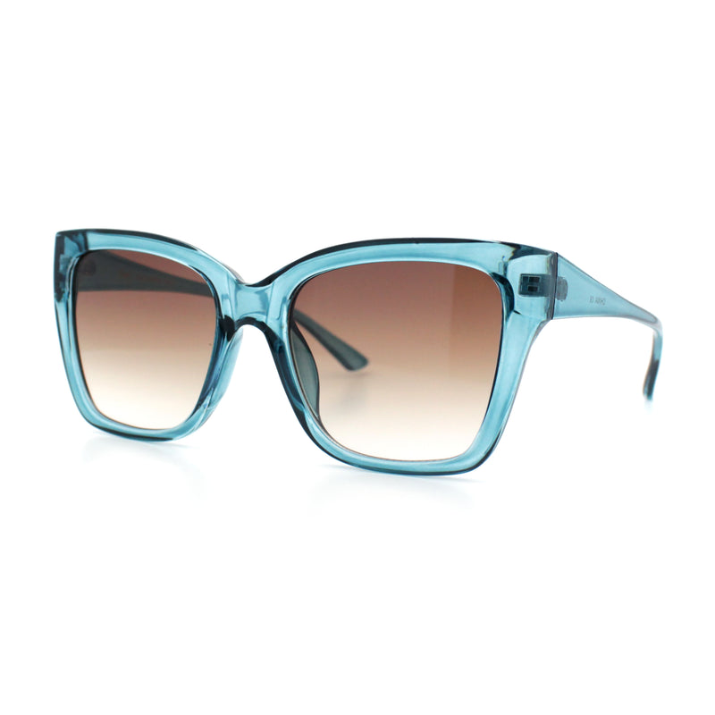 Womens Chic Thick Horn Cat Eye Elegant Thin Arm Plastic Sunglasses