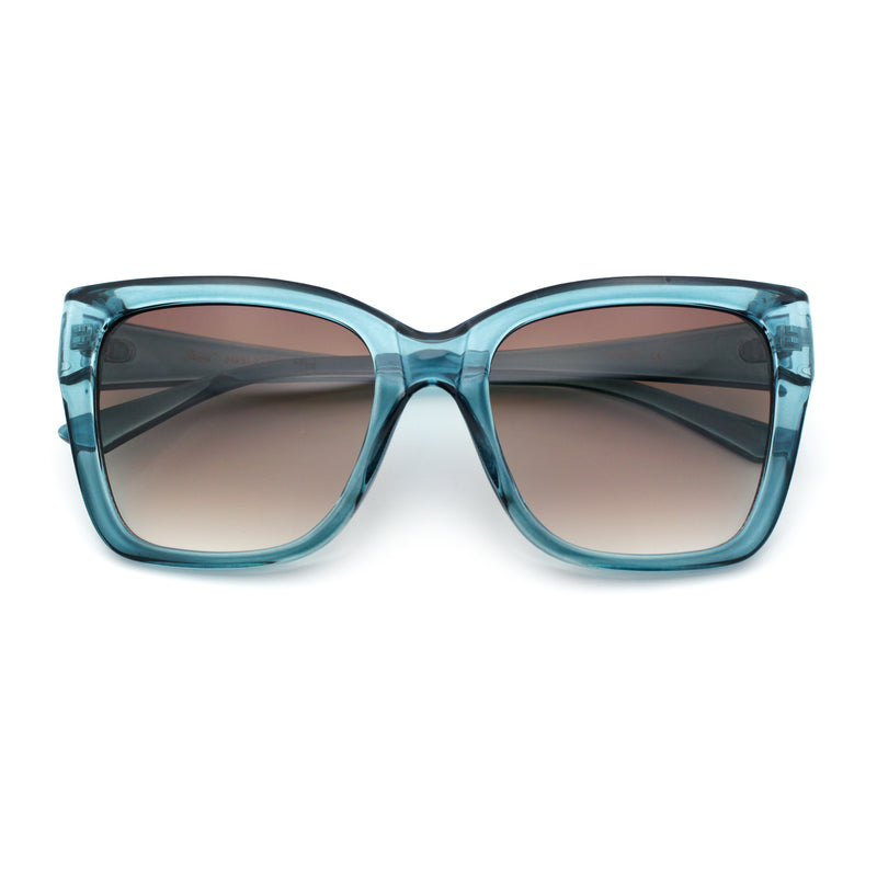 Womens Chic Thick Horn Cat Eye Elegant Thin Arm Plastic Sunglasses