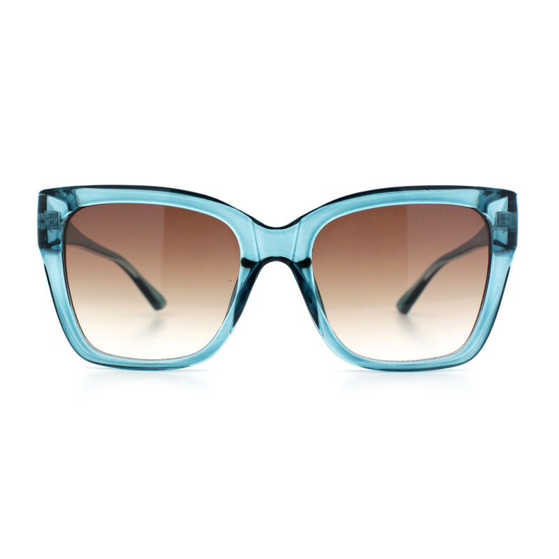 Womens Chic Thick Horn Cat Eye Elegant Thin Arm Plastic Sunglasses