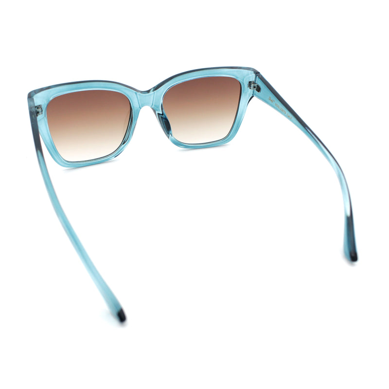 Womens Chic Thick Horn Cat Eye Elegant Thin Arm Plastic Sunglasses