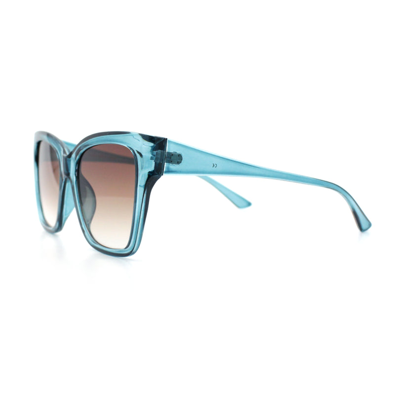 Womens Chic Thick Horn Cat Eye Elegant Thin Arm Plastic Sunglasses