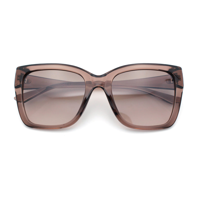 Womens Chic Thick Horn Cat Eye Elegant Thin Arm Plastic Sunglasses