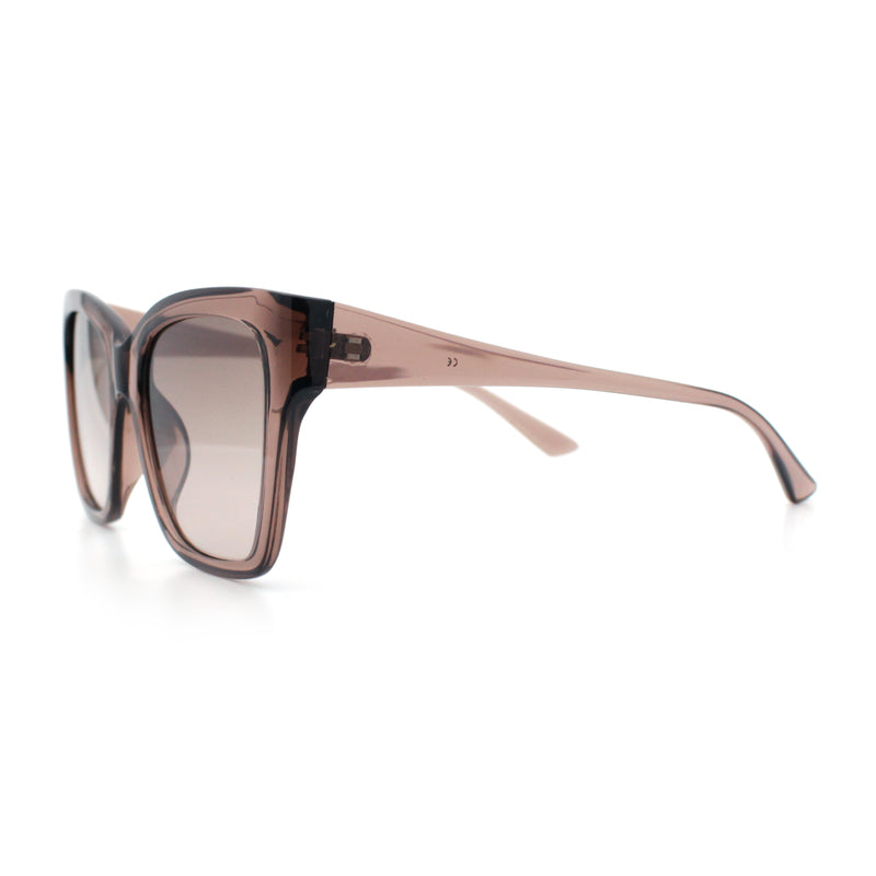 Womens Chic Thick Horn Cat Eye Elegant Thin Arm Plastic Sunglasses