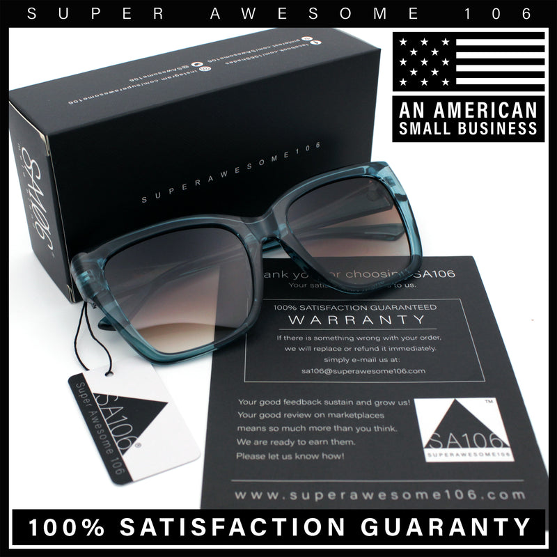 Womens Chic Thick Horn Cat Eye Elegant Thin Arm Plastic Sunglasses
