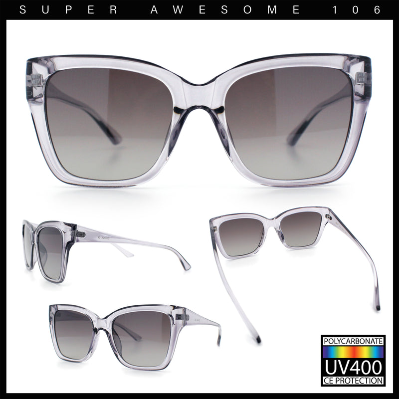 Womens Chic Thick Horn Cat Eye Elegant Thin Arm Plastic Sunglasses