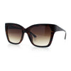 Womens Chic Thick Horn Cat Eye Elegant Thin Arm Plastic Sunglasses