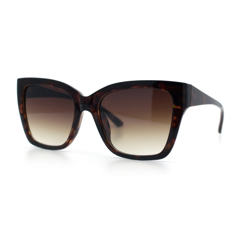 Womens Chic Thick Horn Cat Eye Elegant Thin Arm Plastic Sunglasses