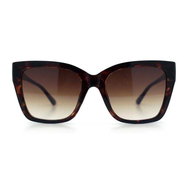 Womens Chic Thick Horn Cat Eye Elegant Thin Arm Plastic Sunglasses