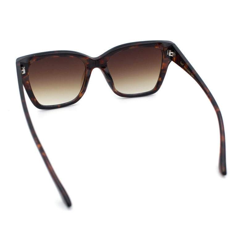 Womens Chic Thick Horn Cat Eye Elegant Thin Arm Plastic Sunglasses