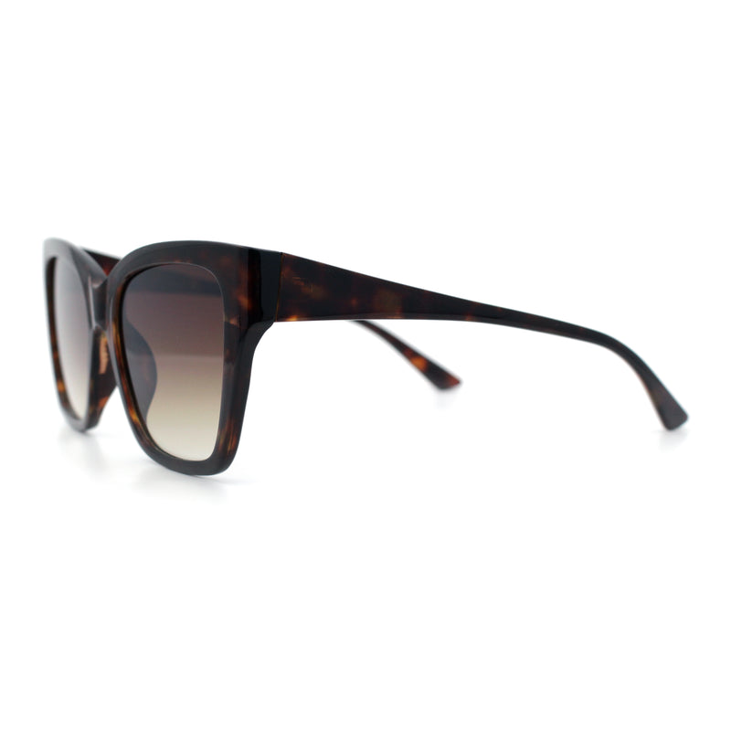 Womens Chic Thick Horn Cat Eye Elegant Thin Arm Plastic Sunglasses