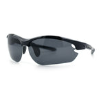 Polarized Xloop Mens Wrap Around Sport Rimless Oval Plastic Sunglasses