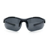 Polarized Xloop Mens Wrap Around Sport Rimless Oval Plastic Sunglasses
