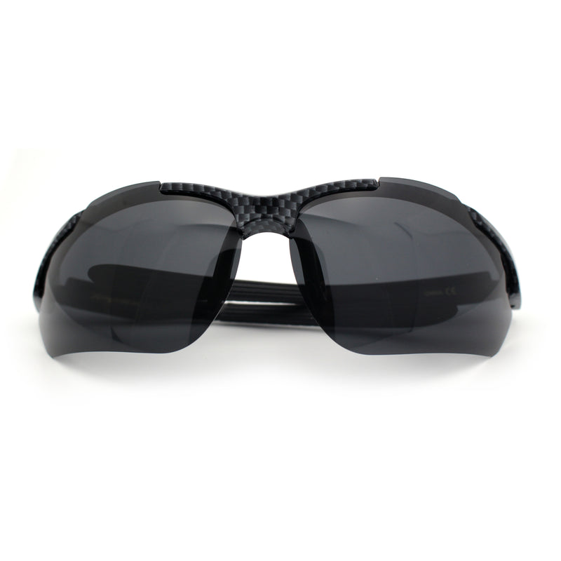 Polarized Xloop Mens Wrap Around Sport Rimless Oval Plastic Sunglasses