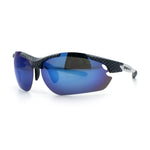 Polarized Xloop Mens Wrap Around Sport Rimless Oval Plastic Sunglasses