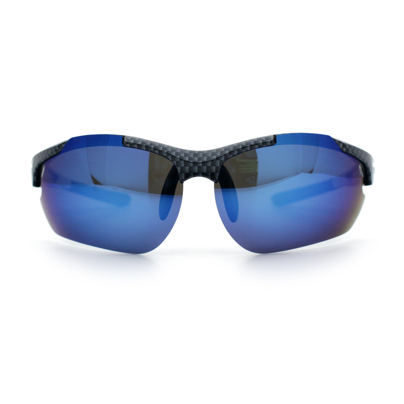 Polarized Xloop Mens Wrap Around Sport Rimless Oval Plastic Sunglasses