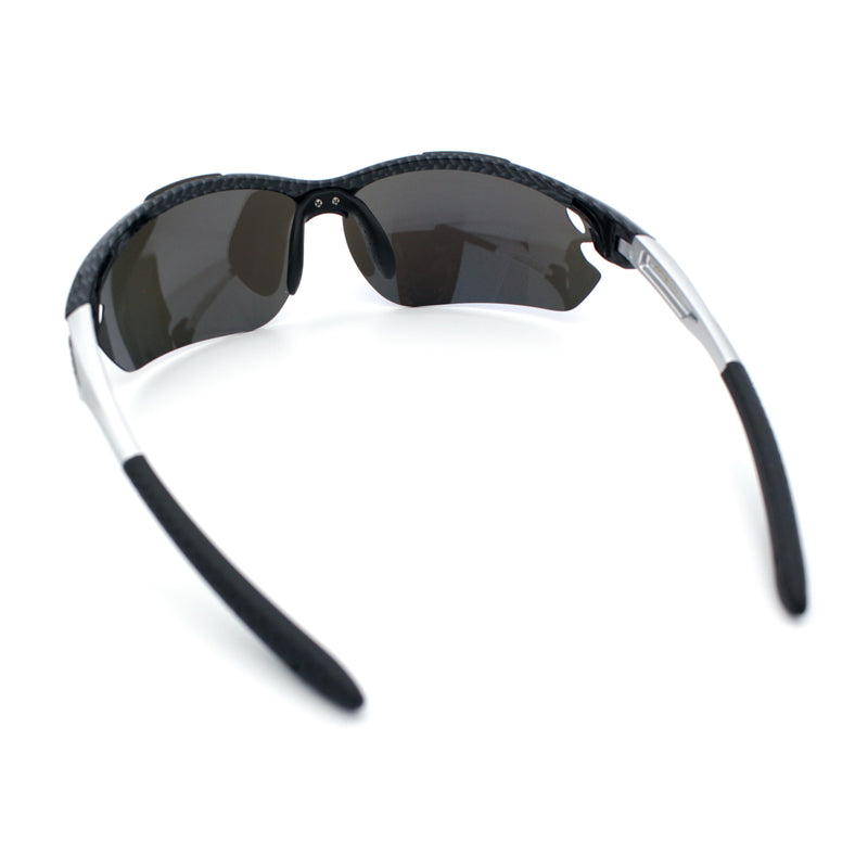 Polarized Xloop Mens Wrap Around Sport Rimless Oval Plastic Sunglasses