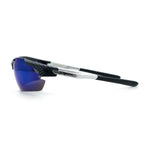 Polarized Xloop Mens Wrap Around Sport Rimless Oval Plastic Sunglasses