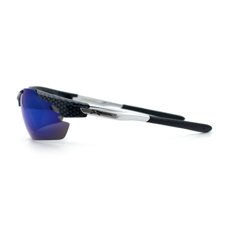 Polarized Xloop Mens Wrap Around Sport Rimless Oval Plastic Sunglasses