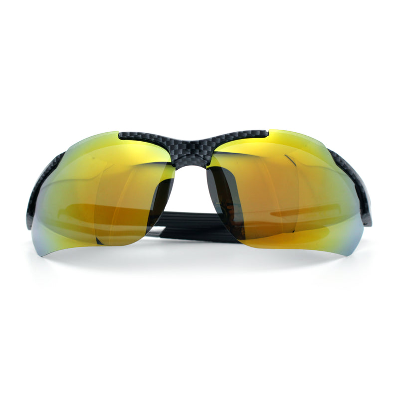 Polarized Xloop Mens Wrap Around Sport Rimless Oval Plastic Sunglasses